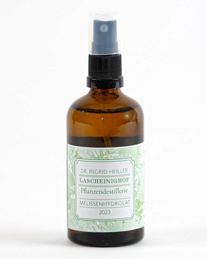 Melissenhydrolat - 100% naturreines wässriges Destillat aus Melissenblättern, 55ml und 110ml Pumpspray, Ernte 2024