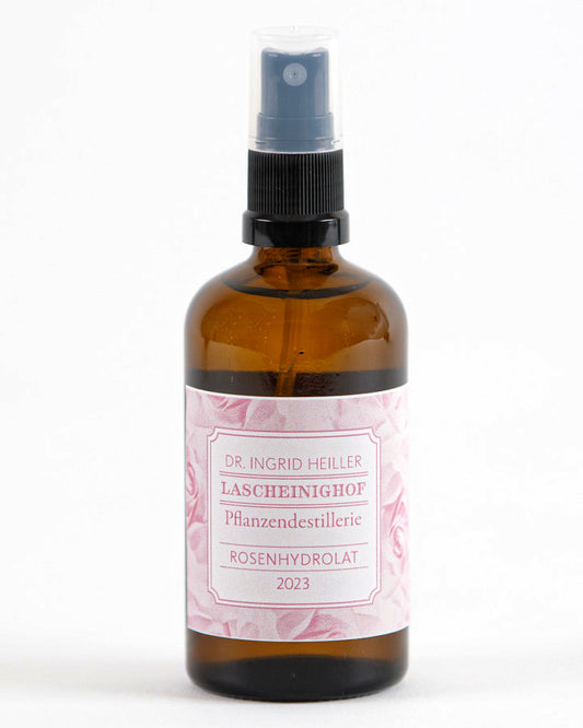 Rosenhydrolat - 100% naturreines wässriges Destillat der Damaszenerrosenblüten, 55ml und 110ml Pumpspray, Ernte 2024
